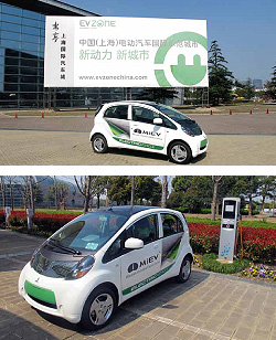 向上海电动汽车国际示范区提供的电动汽车i-MiEV